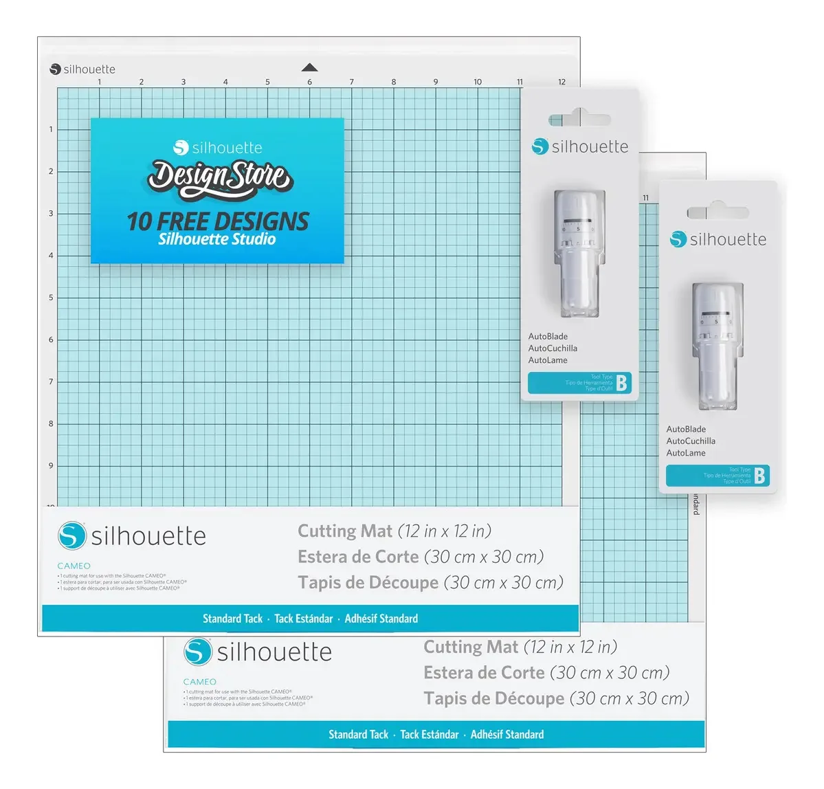 Kit de 2 tapetes de corte, 2 Autoblade Cameo 4 e 5, ângulo de corte 45