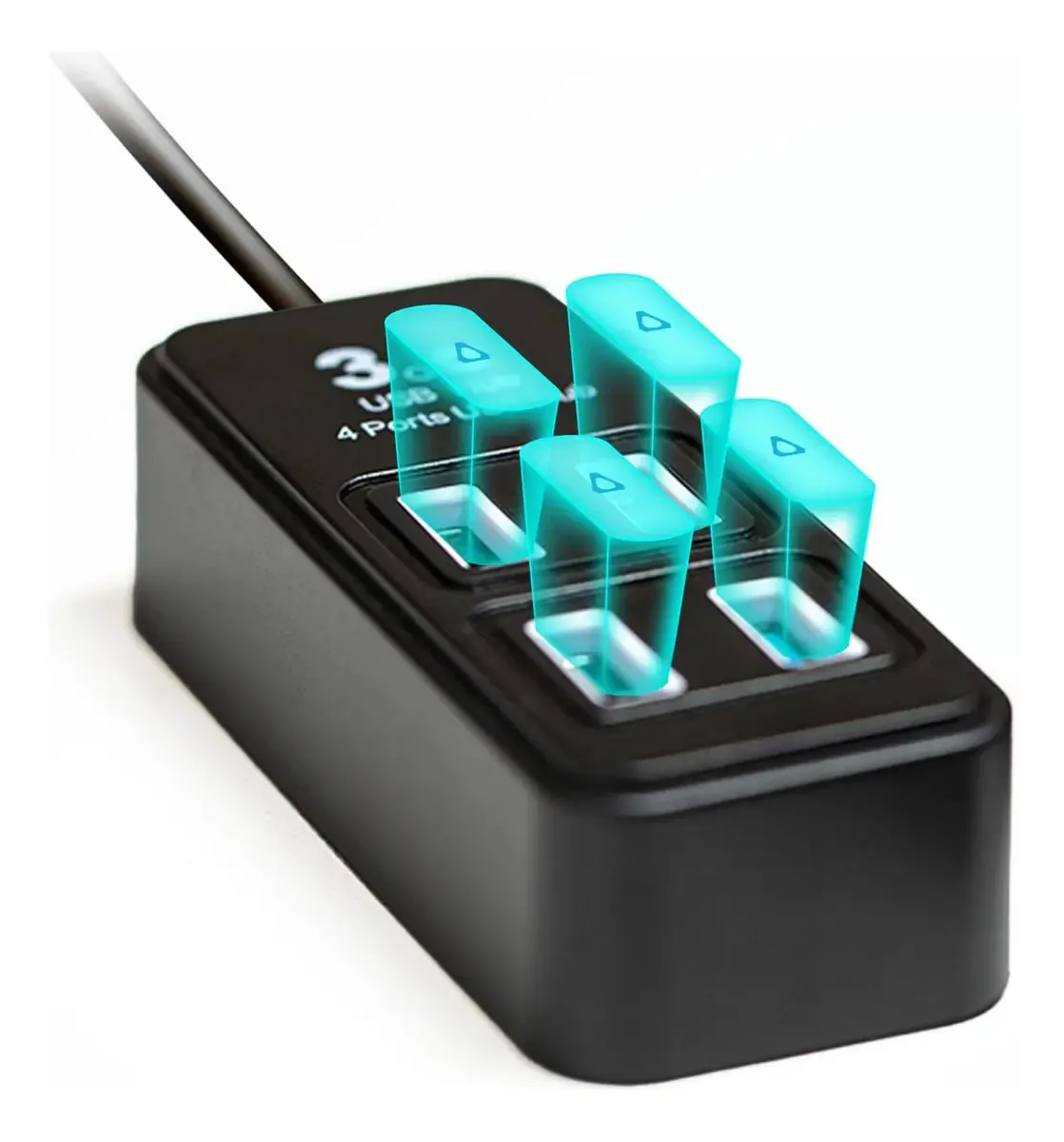 Hub USB de 4 portas para dongles USB Vive Tracker, adaptado