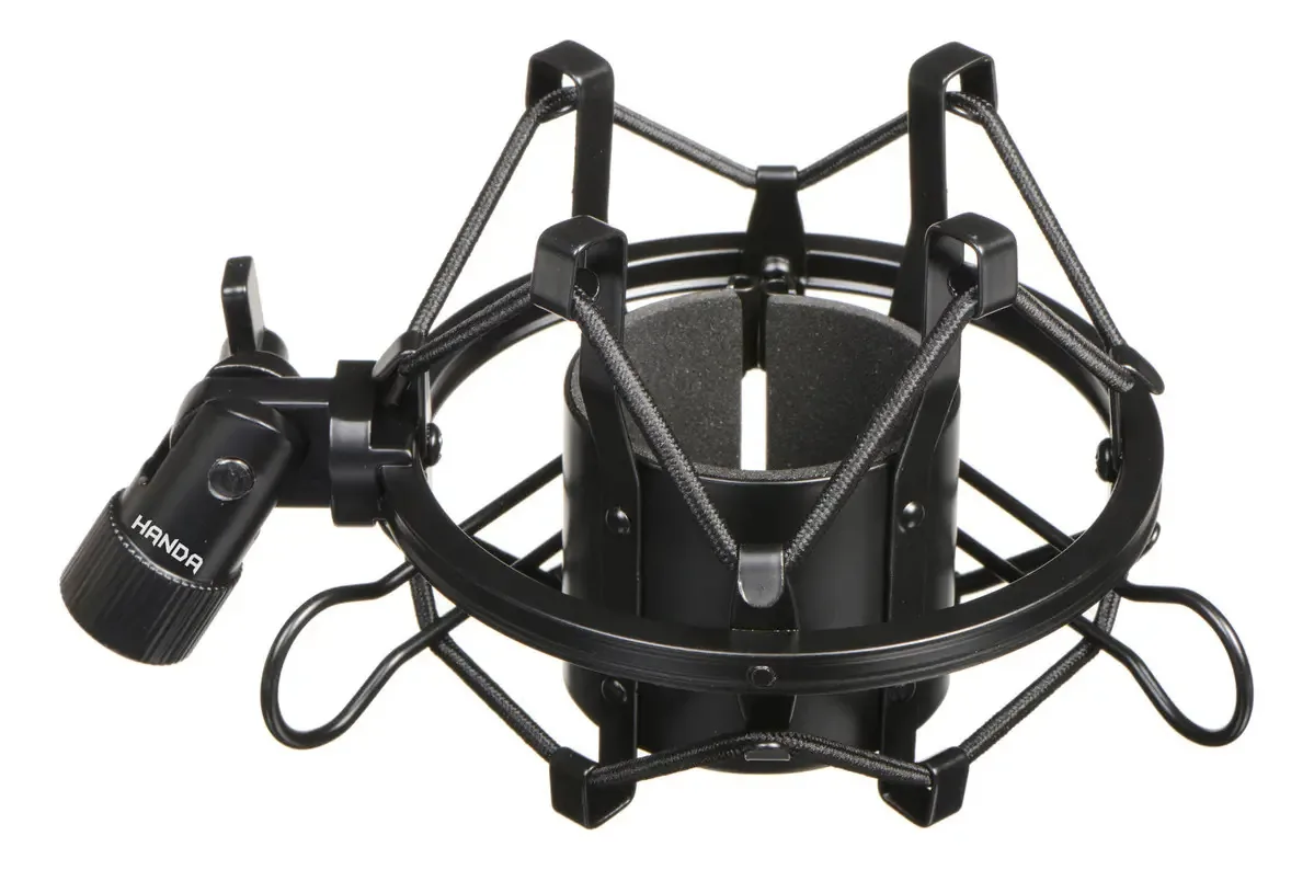 Microfone condensador Handa Suporte de microfone condensador preto Shockmount Studio Pro