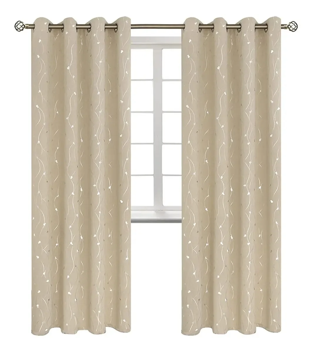 Cortina Blackout Casatua 95%, são 2 panos 140x220cm bege