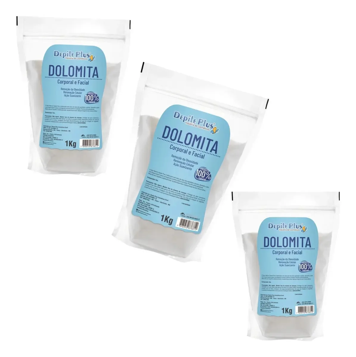 Dolomita Em Pó Depile Plus Talco Neutro Ultrafino 3 Kilos