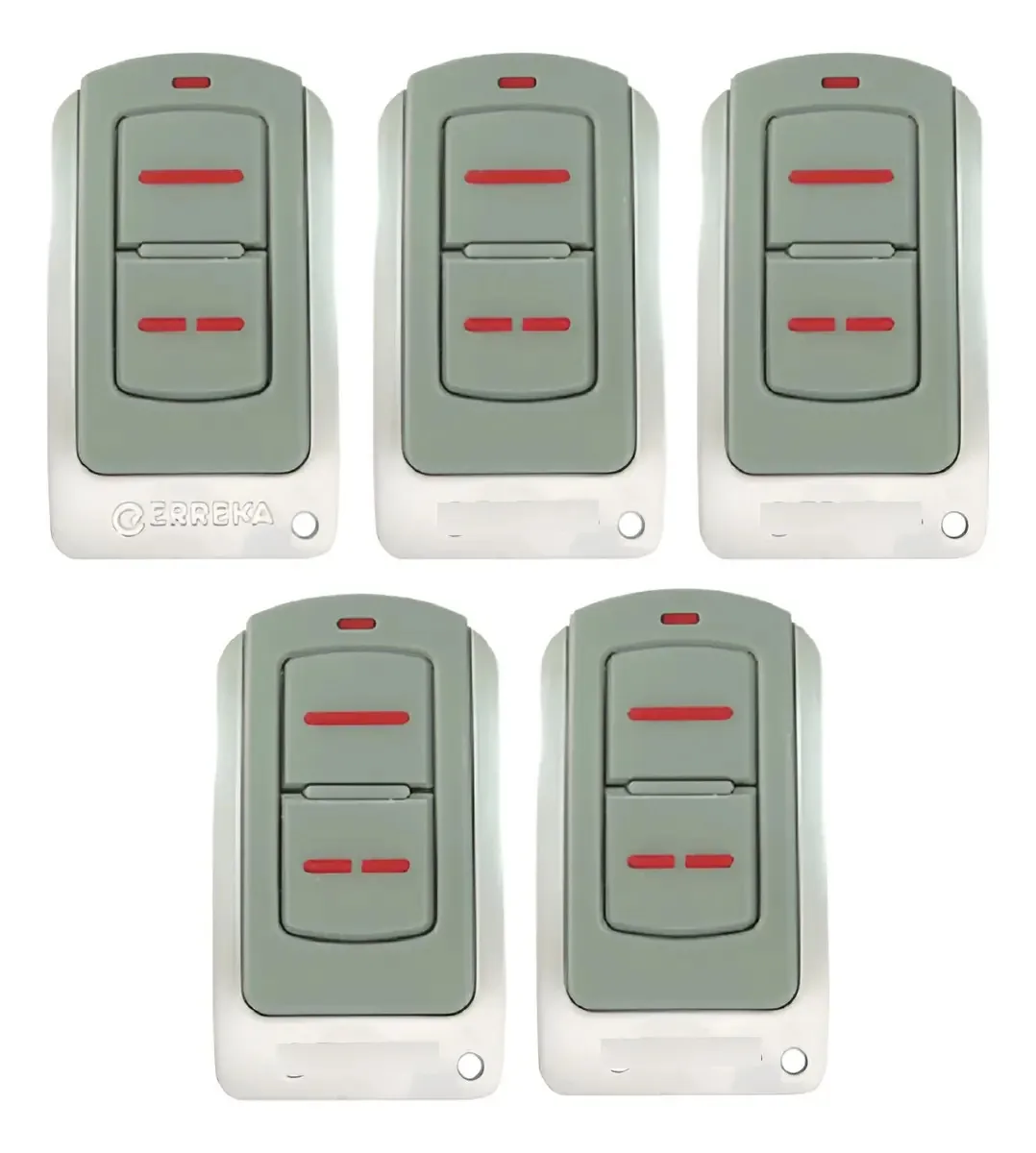 5 controles remotos Erreka Iris 2 canais 433,92 mhz cor cinza