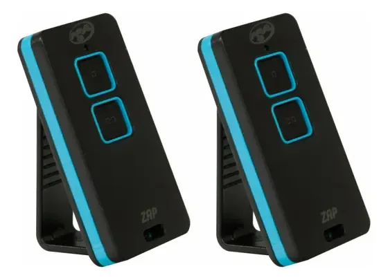 2 controles remotos Zap 2 P/Porta automática D/ 2 Ch Ppa Cor preto-azul