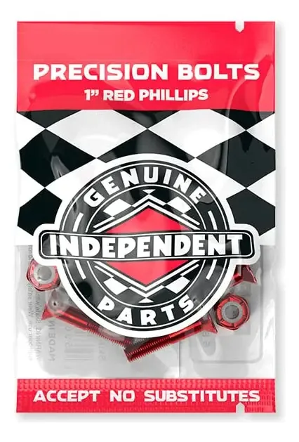 Acessórios de skate independentes 1 Phillips preto/vermelho. Cor: Preto