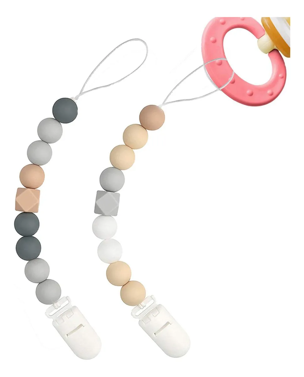 Dalian Corrente de Chupeta de Silicone | Clipe de Chupeta Durável de 2 Unidades para Bebês, Meninos e Meninas - Clipes de Corrente de Chupeta para Acalmar Mamilos, Suporte de Chupeta, Clipe de Mamilo