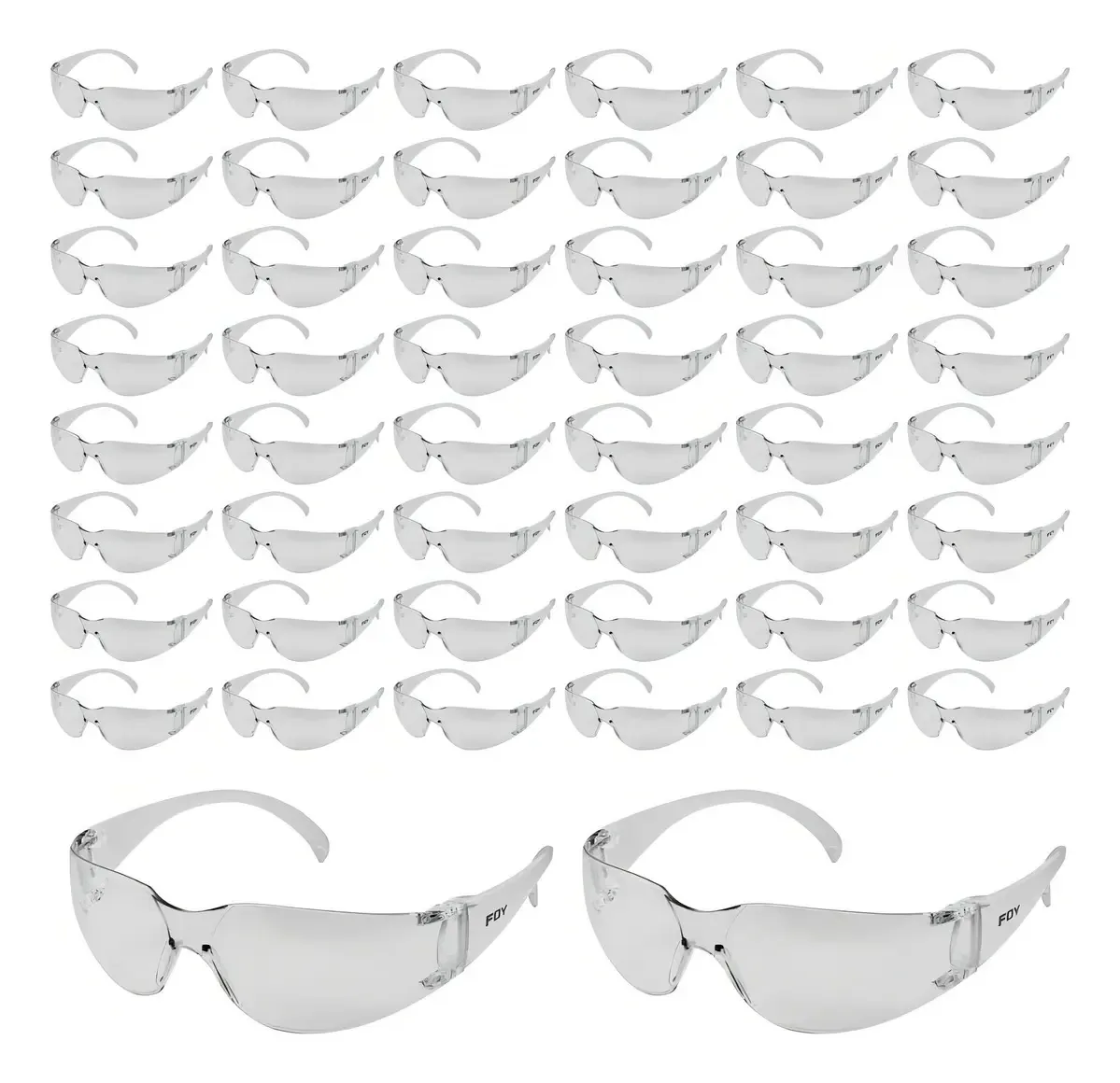 50 lentes de proteção e segurança de mica transparente