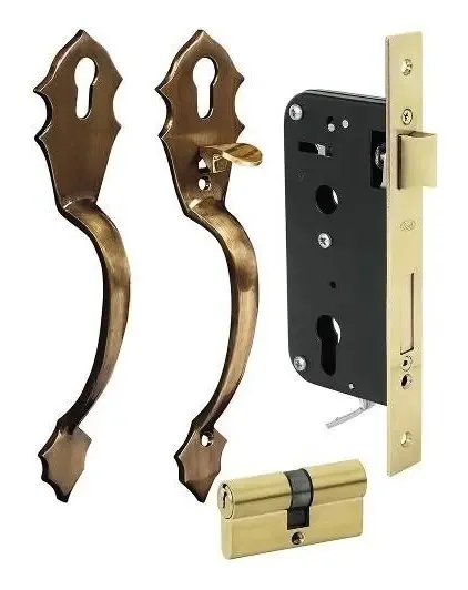 Conjunto clássico de chaves padrão de latão antigo L119ela Lock