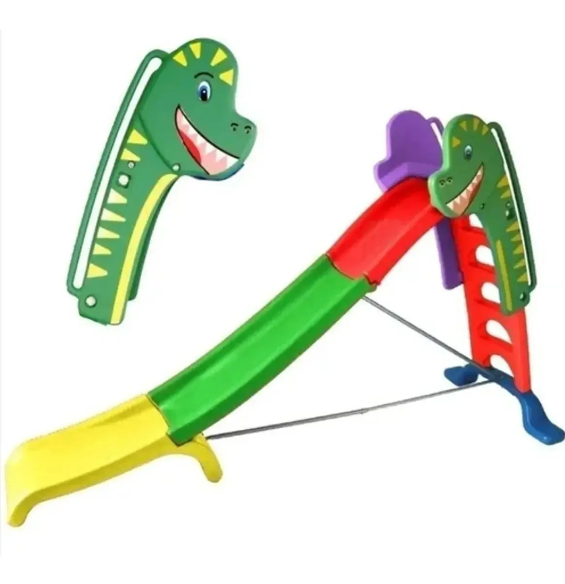 Escorregador de plástico Rodacross Dino infantil de 5 etapas colorido