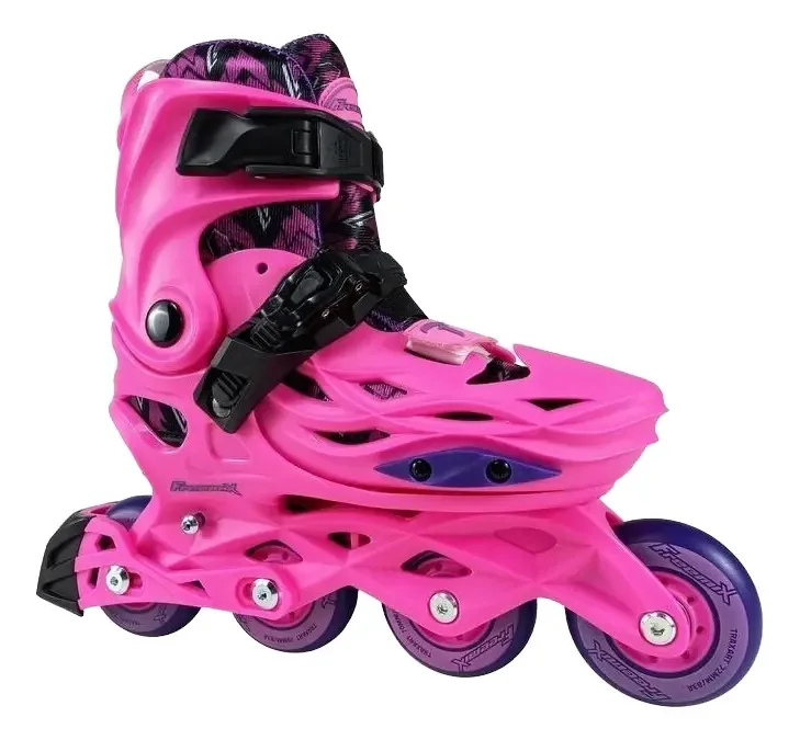 Patins Inline Infantil Traxart Freemix Rosa 70/72mm 83a 4w Tamanho Dos Patins 33-36 (g)