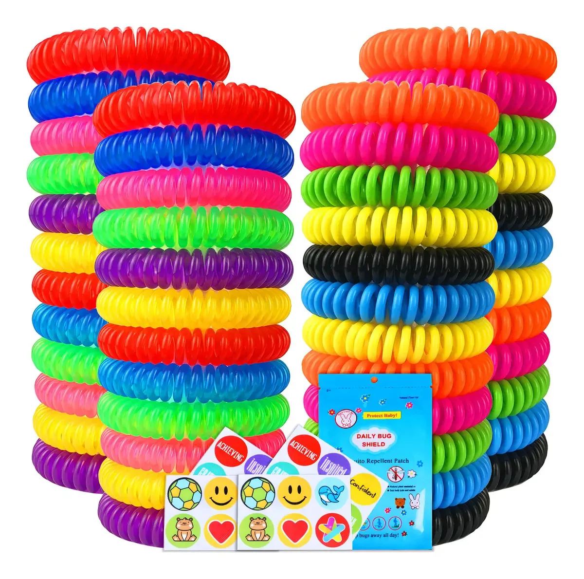 Pulseiras repelentes de mosquitos, pacote de 48 bandas repel