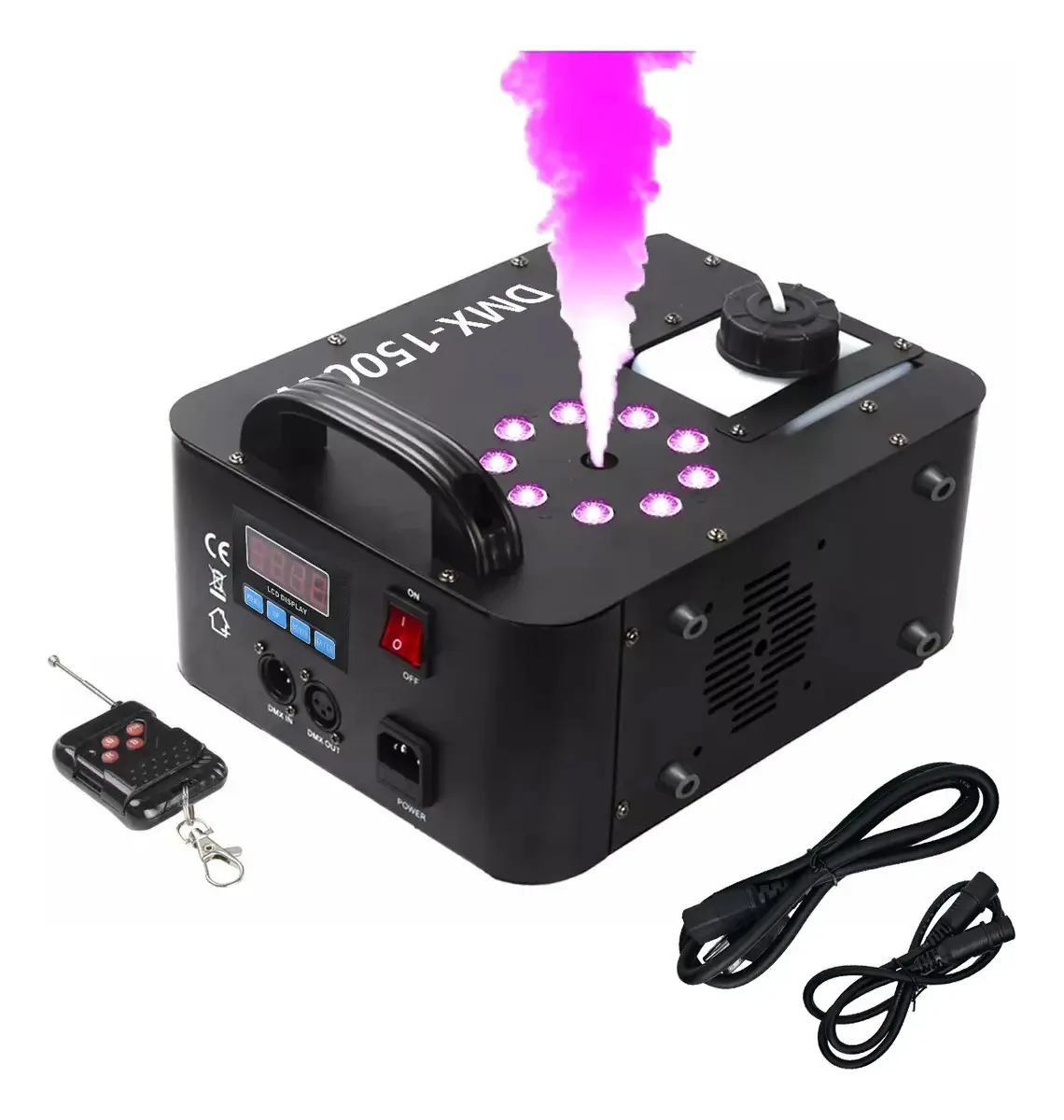 Máquina de câmera de fumaça Foowei Dmx 1500w 9 Led Rgb