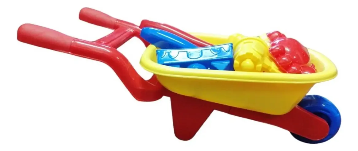 Carrinho de mão com acessórios para brinquedos de praia infantis de areia