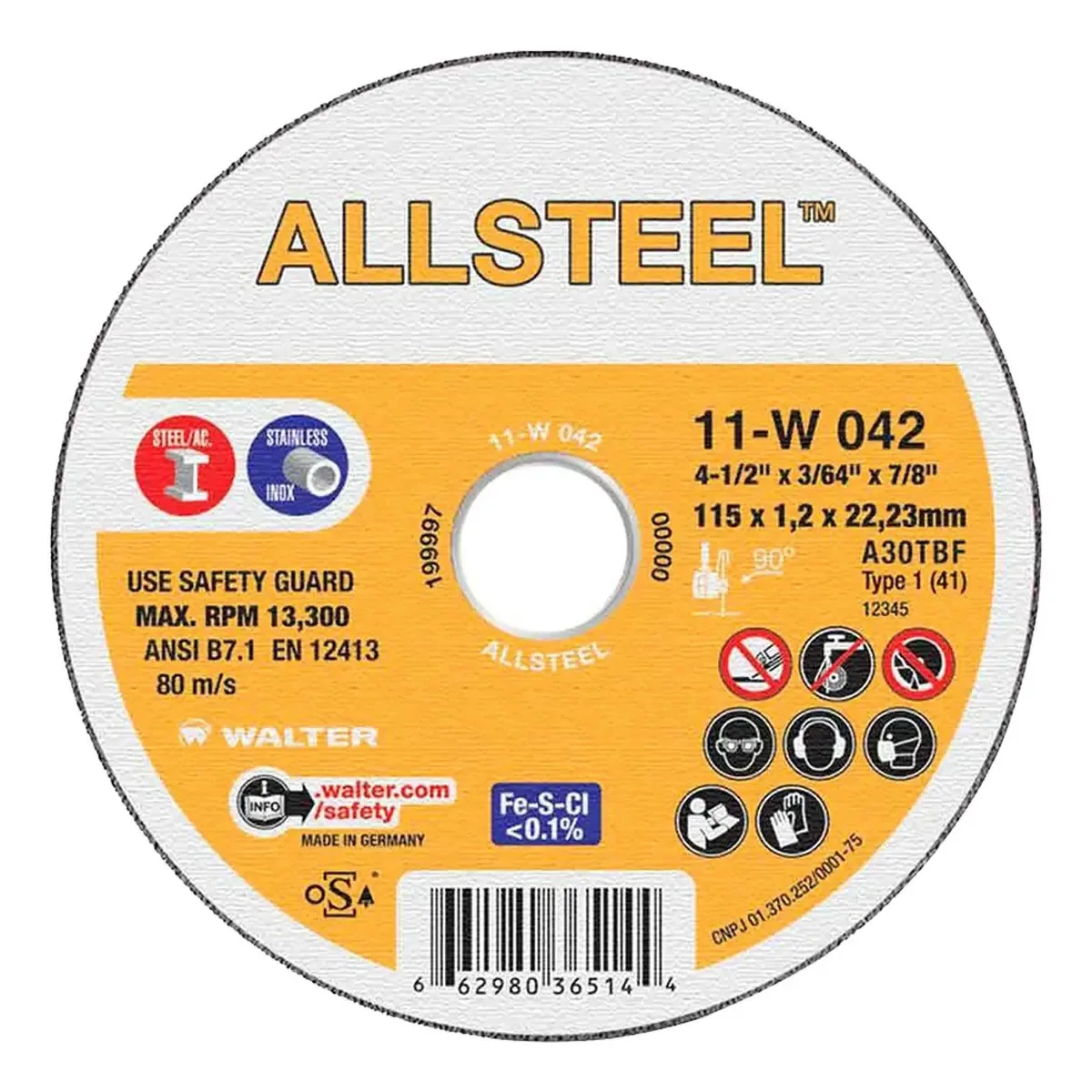 Kit Discos De Corte Allstell P/ Aço E Inox Walter