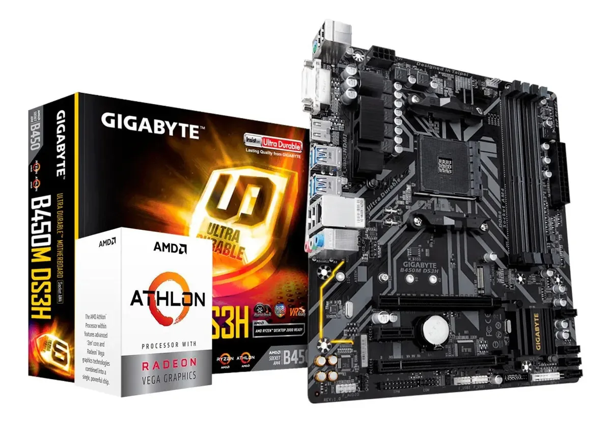 Kit de atualização do AMD Athlon 3000g+ Gigabyte B450m DS3h Color Net
