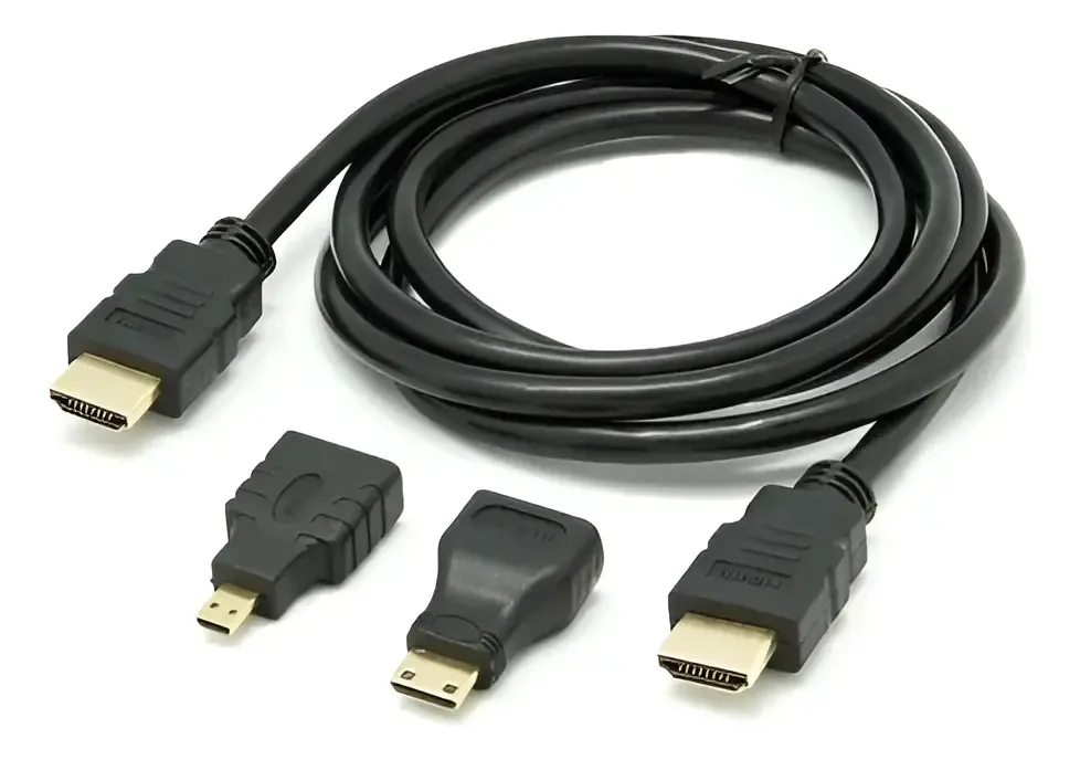 Cabo HDMI Dehuka 1.5M com adaptadores mini e micro HDMI