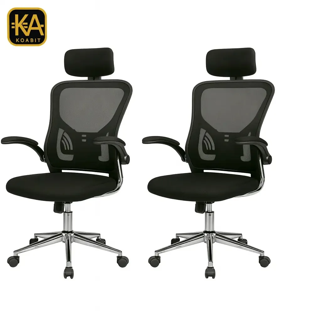 Cadeira ergonômica Pack X2, escritório de Tóquio, mesa executiva reclinável com apoios de braços e apoio de cabeça, rodas giratórias, altura ajustável, Koabit