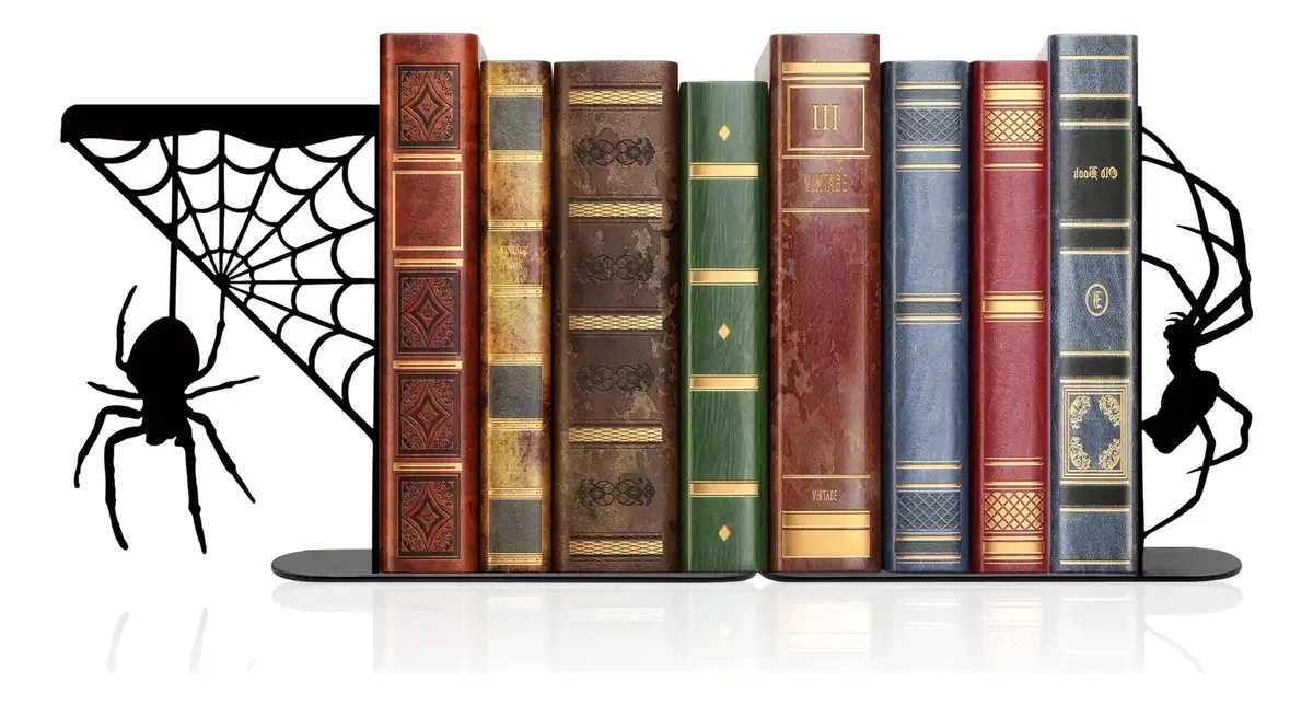Suportes e extremidades para livros Noxozoqm Spider e Web Metal