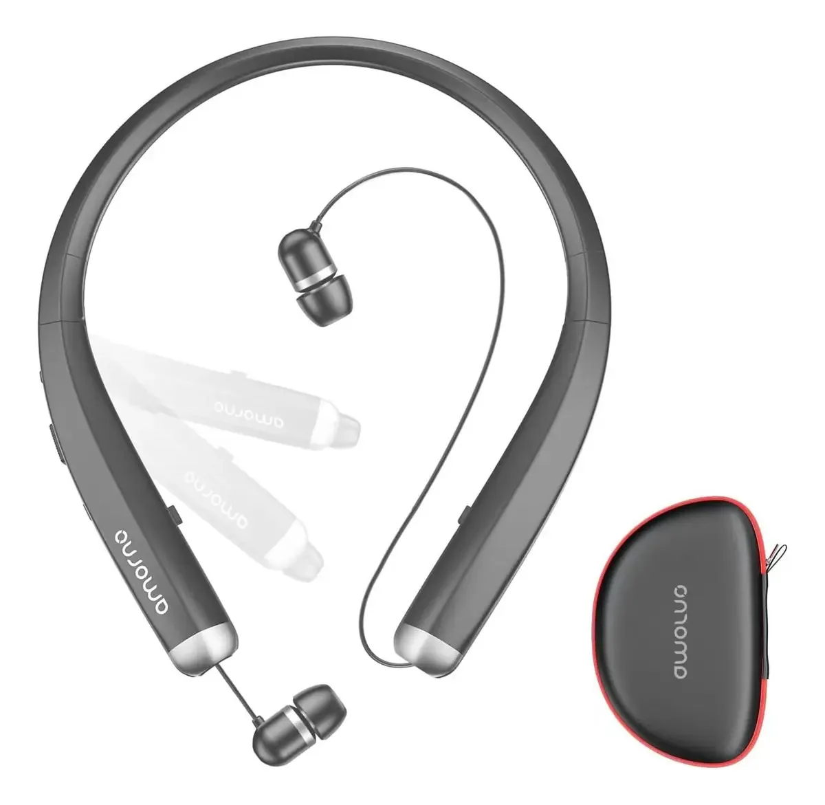 Fones de ouvido Bluetooth Amorno, fones de ouvido sem fio Plega