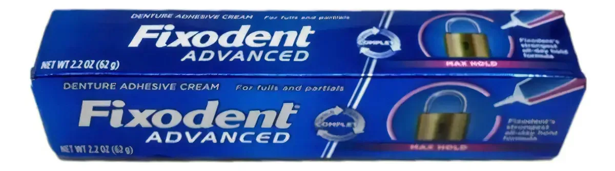 Fixodent Advanced Max Hold Adesivo Para Próteses 62g