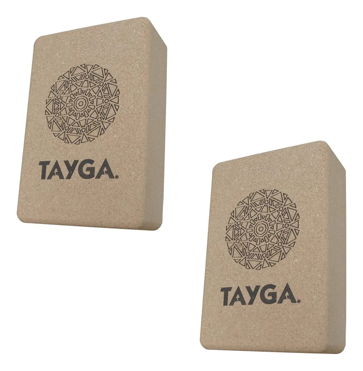 Par de blocos de ginástica Block Brick Yoga Pilates Cork, 2 peças, cor marrom claro