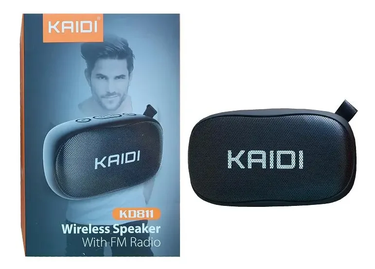 Caixa Som Bluetooth Kaidi Com Rádio E Entrada Cartão Sd