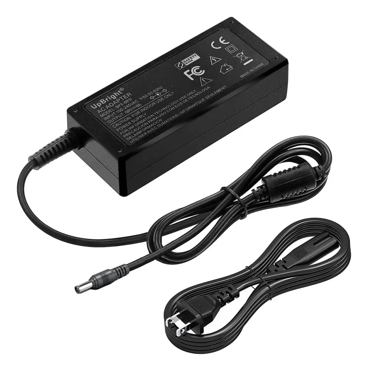 Upbright - Adaptador de Energia CA/CC de 15V Compatível com FF Flashfish G300 Estação de Energia Portátil 60000mAh 300W Gerador Solar Flash Fish G 300 DC15V 4A 60W 15VDC 4000mA Cabo