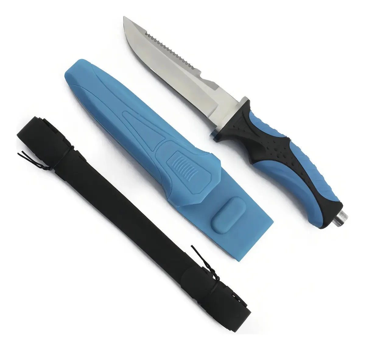 Faca de mergulho com capa azul