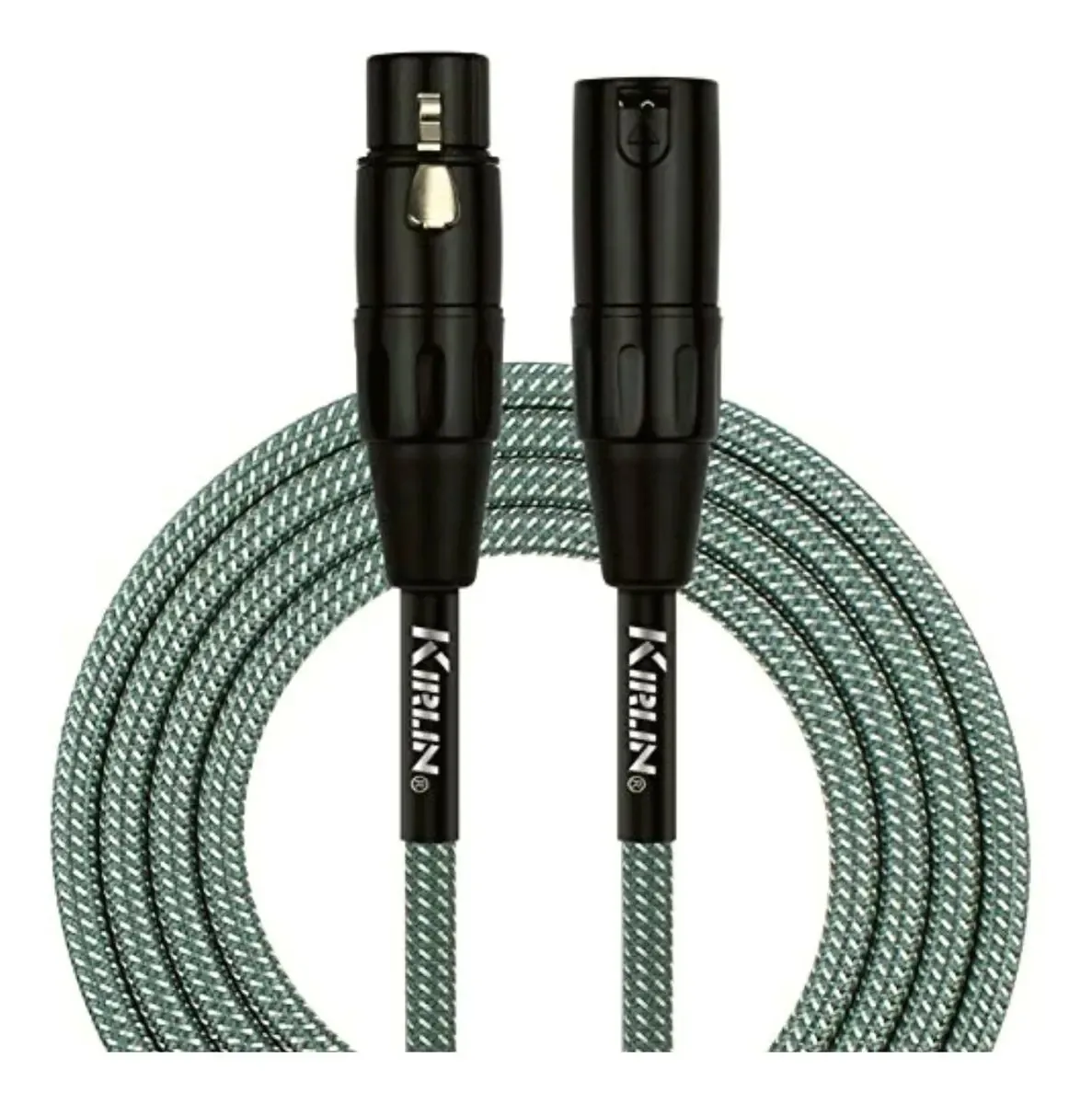 Cabo de microfone Kirlin Cable, verde oliva, 10 pés
