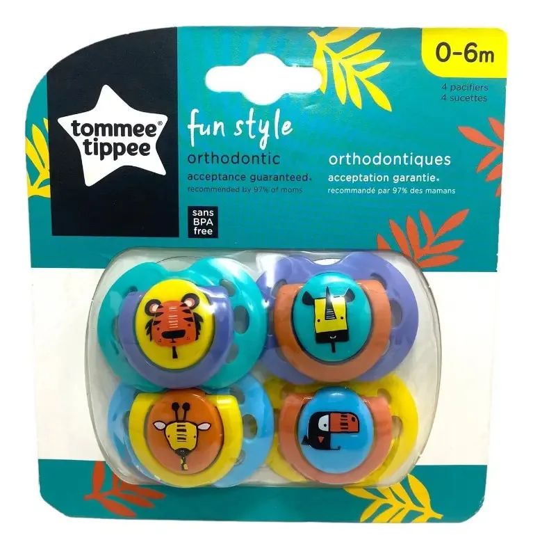Chupetas para bebês Tommee Tippee, 4 peças de 0 a 6 m, para meninos e meninas, cor azul