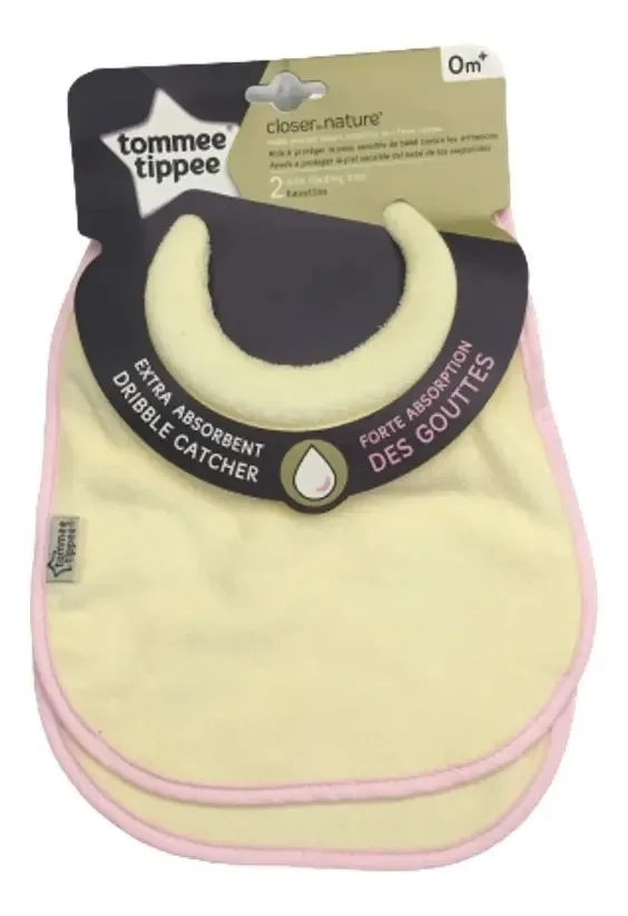 Pacote com 2 babadores para bebês Tommee Tippee Yellow protegem a pele