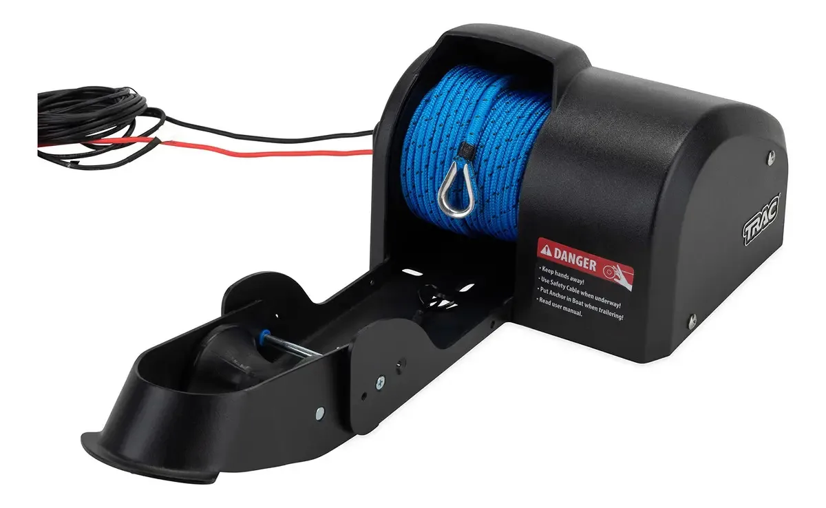 Guincho de âncora elétrico 12V 100 pés de corda trançada
