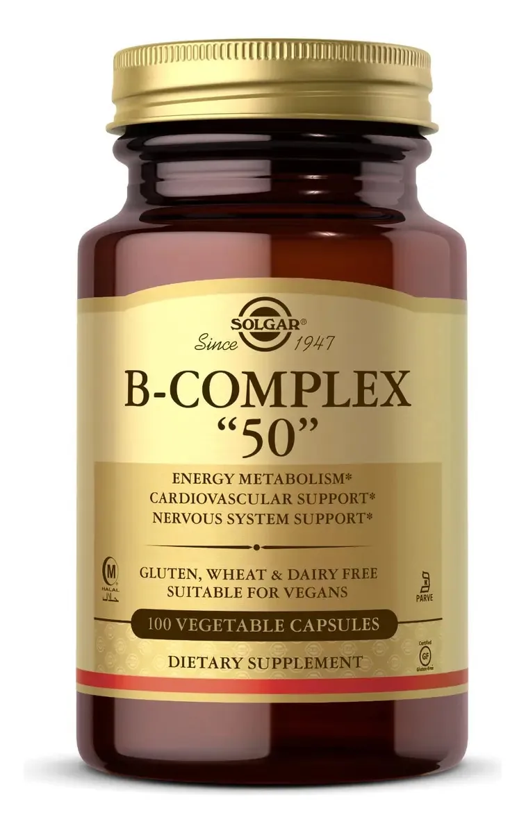 Suplemento Solgar B-complex 50 100 cápsulas vegetais