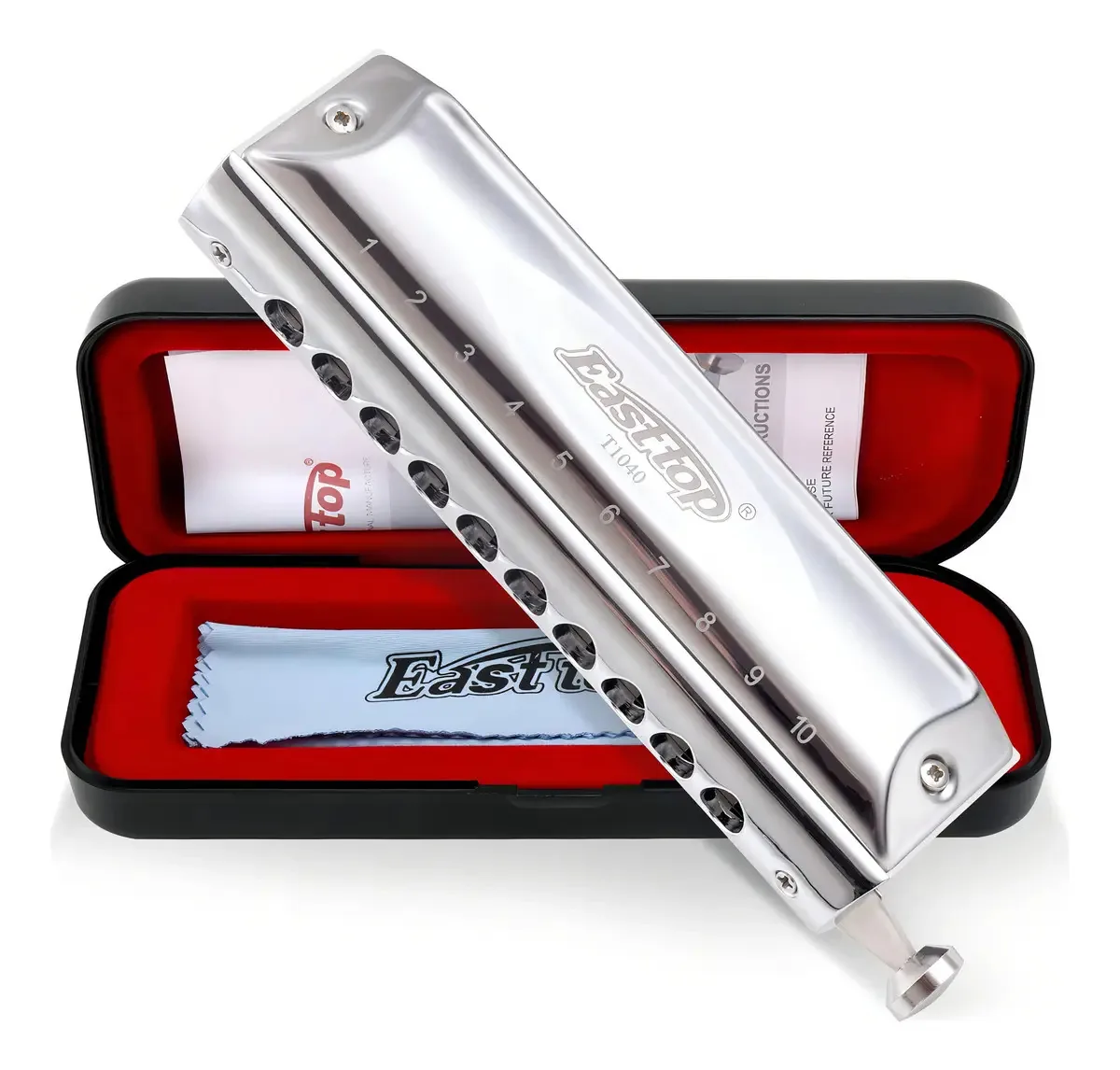Gaita Cromática Easttop T10-40 10 Furos Nota C Dó Metal