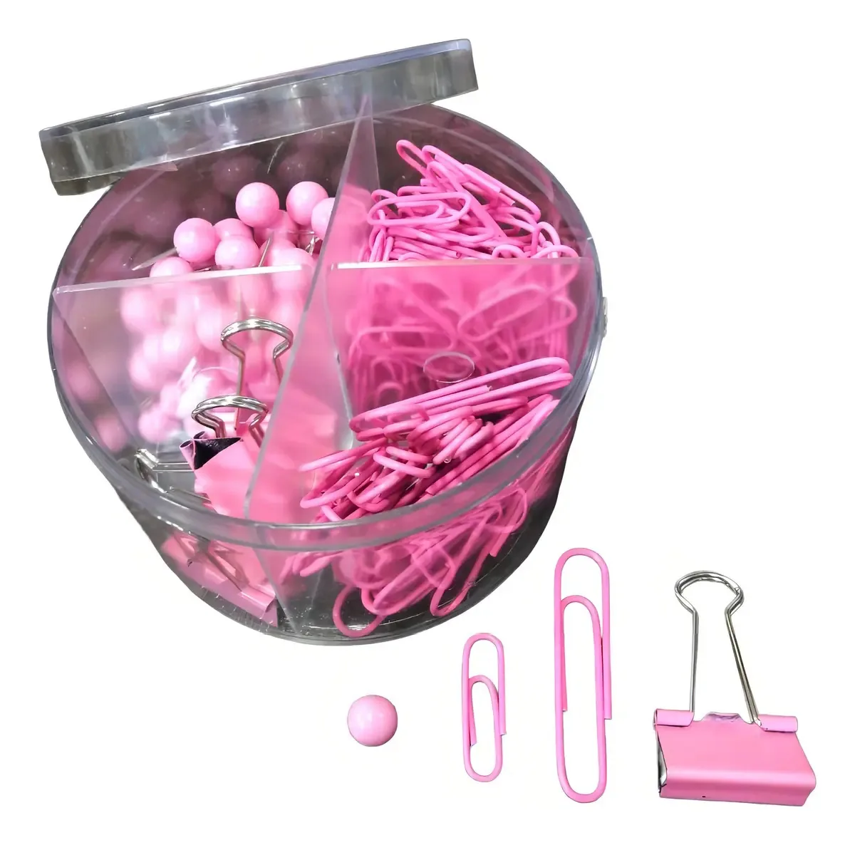 Conjunto de kits de escritório: clipes, insetos e pinças, clipes 700970 rosa