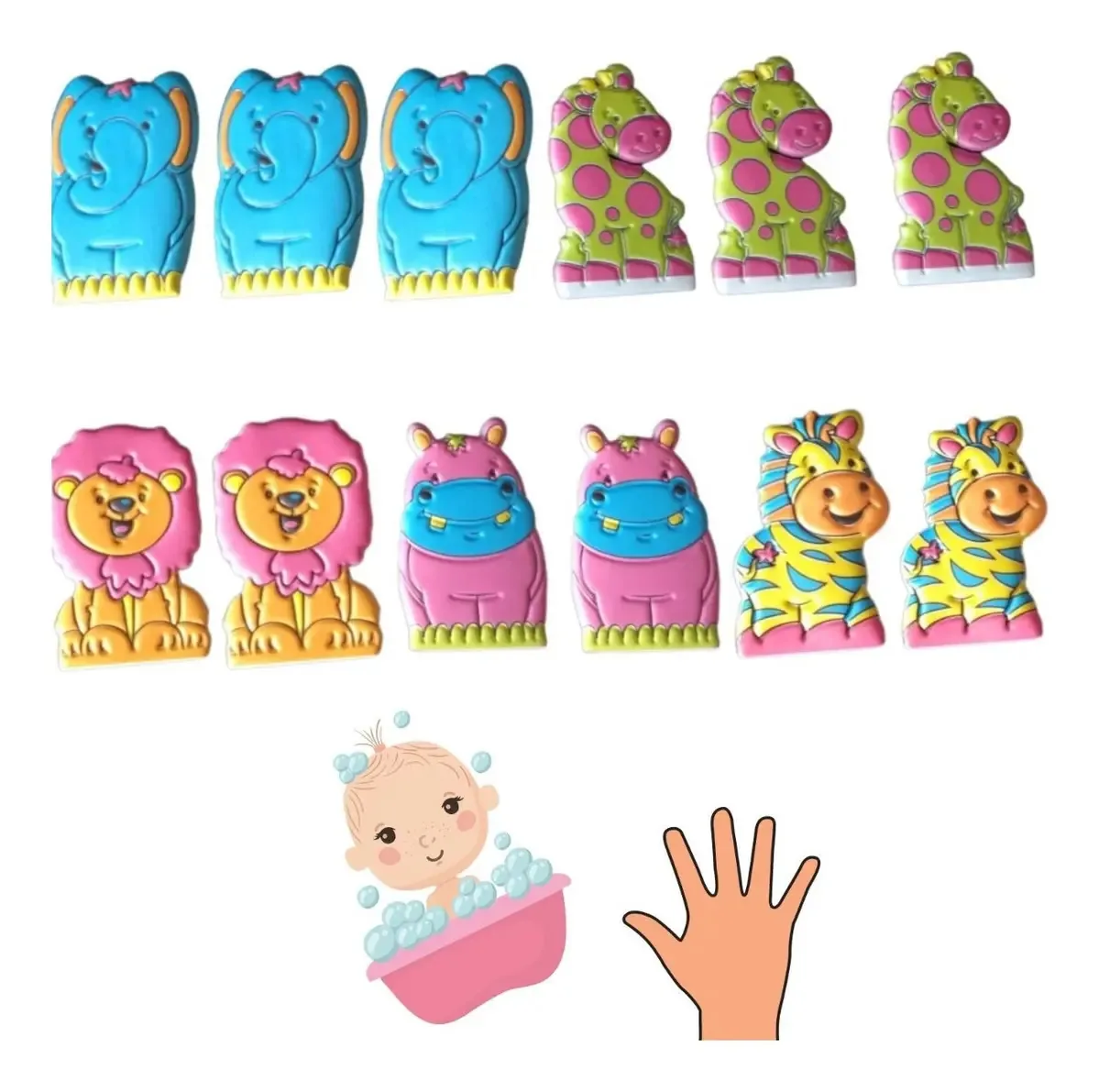 Fantoches de animais para dedos Fantoches X 12 unidades Y A