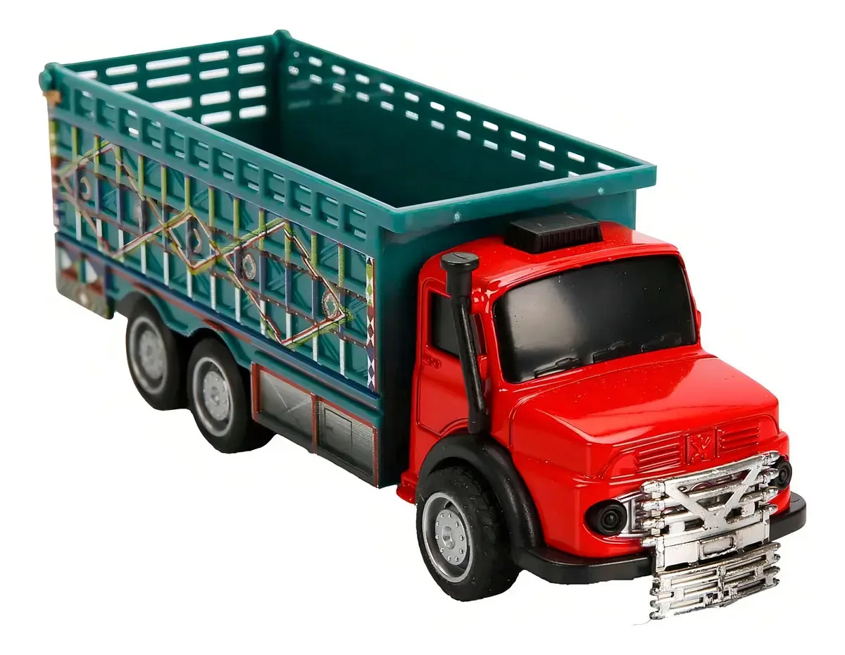 Caminhão Antigo Carroceria Carga Fricção Carrinho Miniatura