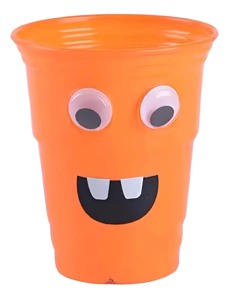 Copos descartáveis decorativos de Halloween 500cc X10u cor laranja