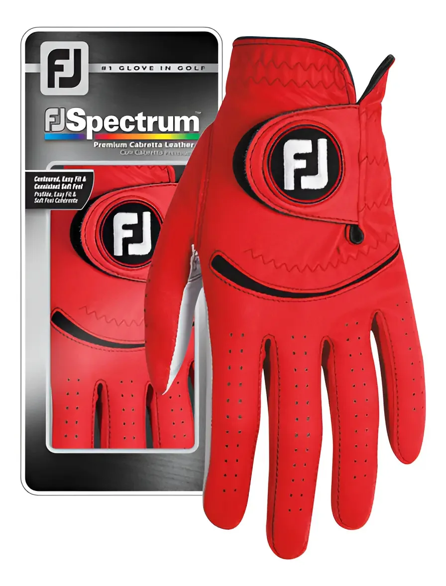 Luva de golfe Footjoy Spectrum - 3 N, cor de golfe, vermelho, tamanho médio/grande