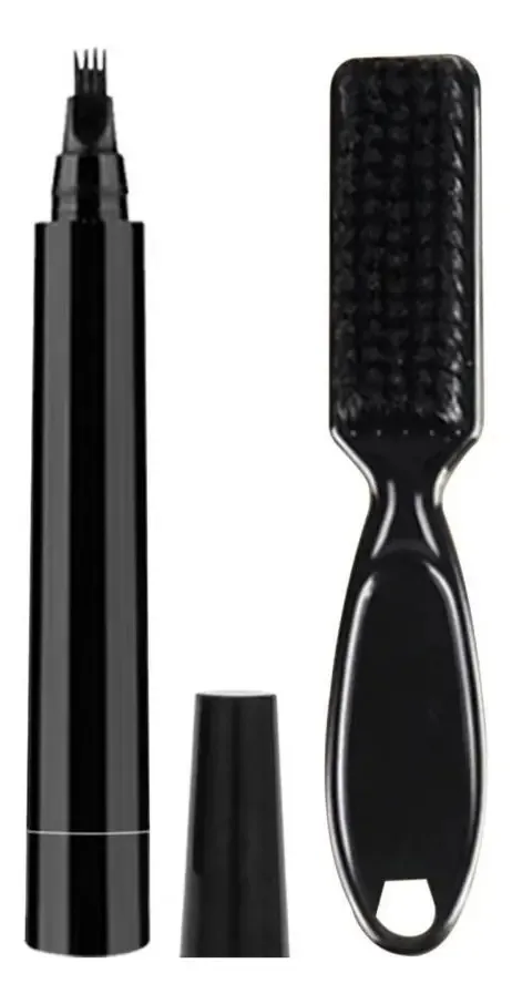 Lápis de barba, lápis, caneta e pincel