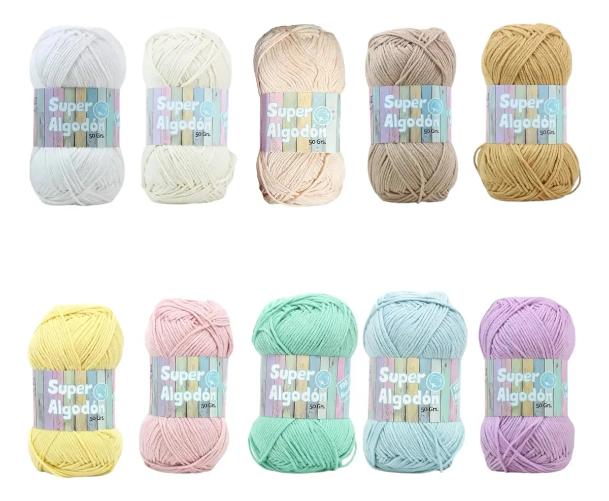 10 amigurumis especiais Petunia Super Cotton 50gr. Pastéis coloridos