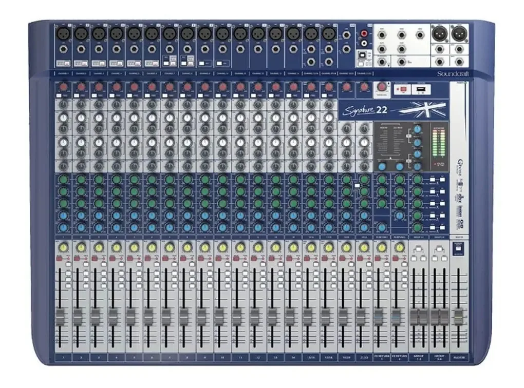Mesa De Som Soundcraft Signature 22 Canais Mixer Usb Bivolt