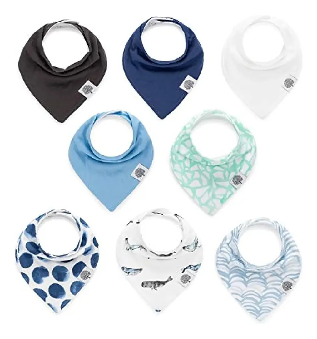 Babadores de bandana Parker Baby Bibs, pacote com 8 babadores para N