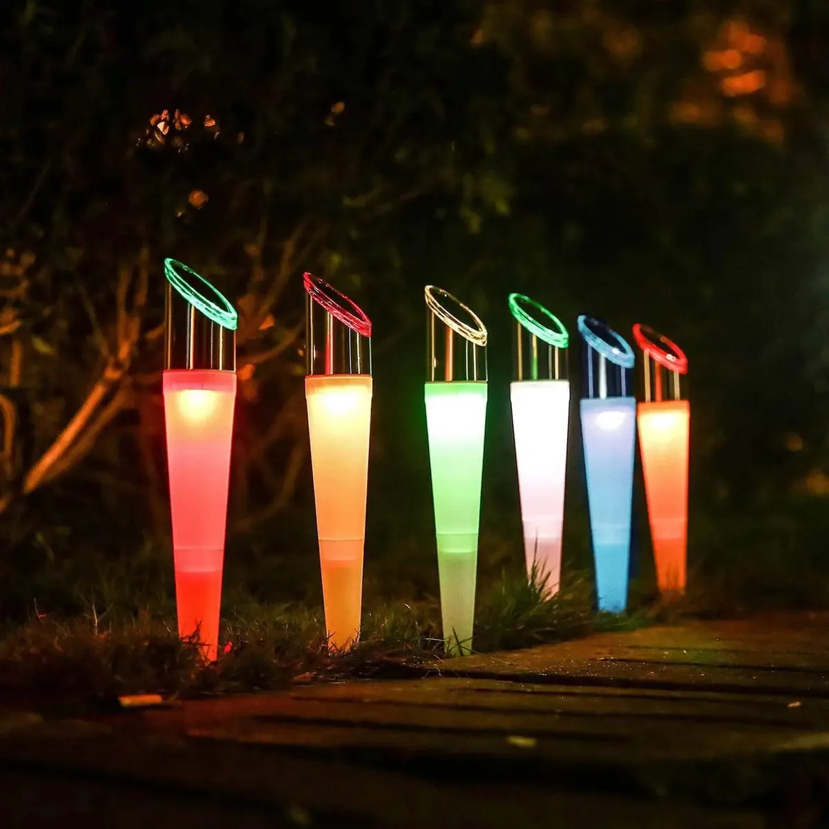 Iluminação LED externa, iluminação solar para jardim e campo