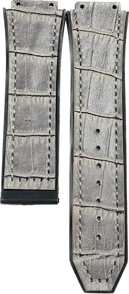 Pulseiras Para Hublot Big Bang Couro 25mm + Chave Cor Couro Cinza