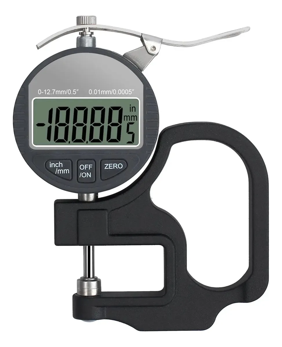 Neoteck Medidor Digital de Espessura de 12,7 mm, 0,0005 Polegadas, Medidor de Espessura, Micrômetro Eletrônico Preciso com Tela LCD