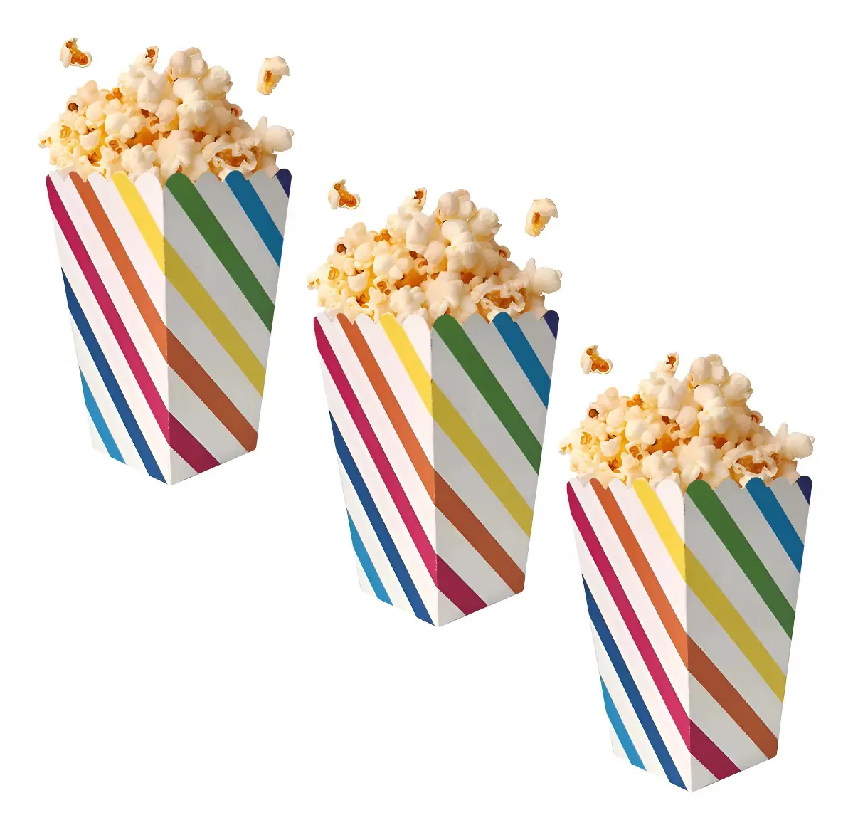 Caixas dobráveis descartáveis para festas, 50 unidades, cor colorida
