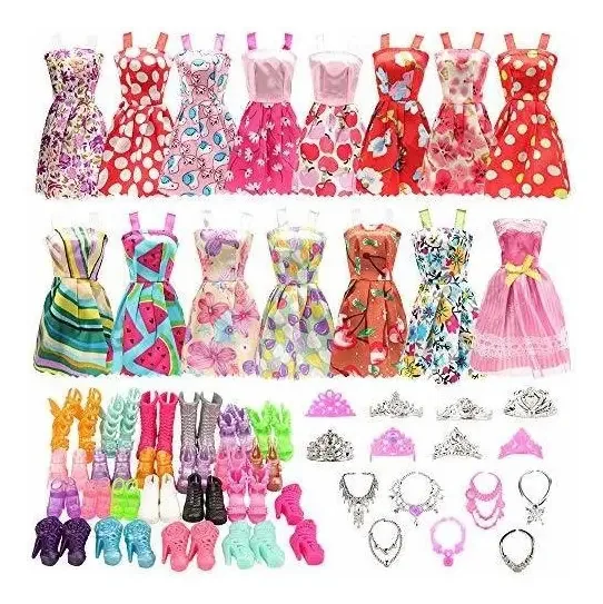 Conjunto de roupas e acessórios para bonecas Barwa de 32 peças