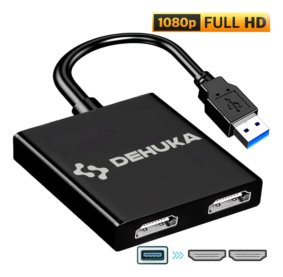 Dehuka Conversor USB 3.0 a HDMI preto