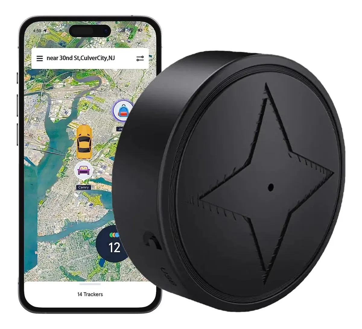 Carros Qmisify para seu veículo | Dispositivo de rastreamento GPS magnético para veículos, localizador GPS de carro inteligente para carros, motocicletas, trailers, caminhões, SUV, frotas
