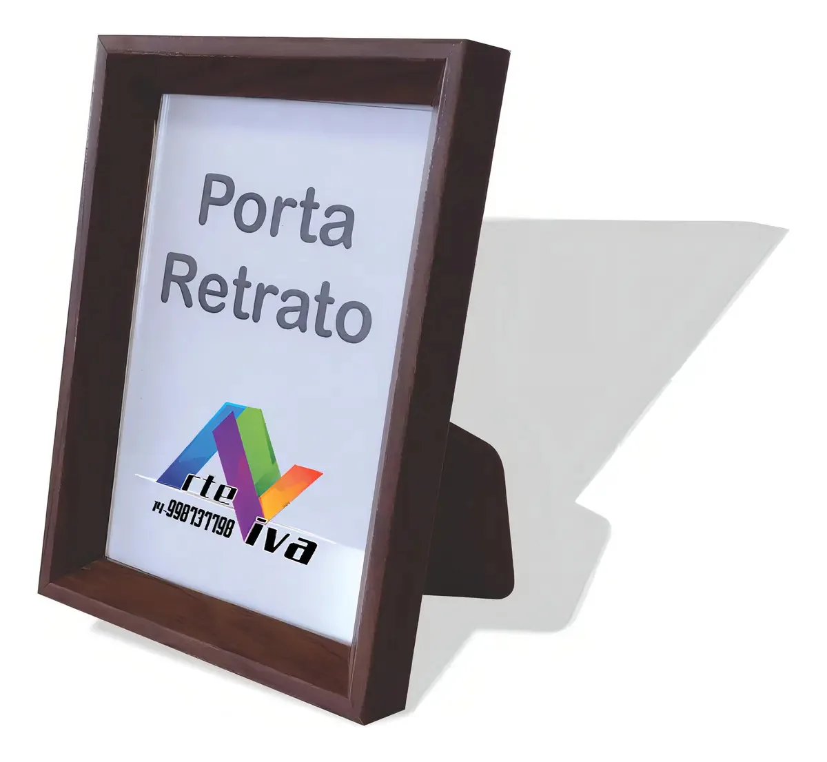 Kit 10 Porta Retratos 10x15cm Com Moldura Chanfrada Cor Marrom